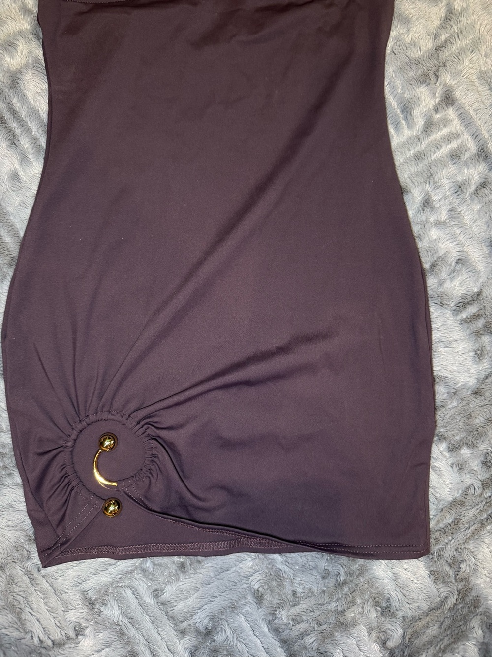 Edikted Halter Dress in Deep Plum - Picture 2 of 4